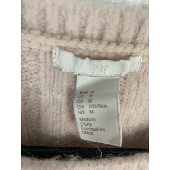 H&M Womens Ribbed Knit Sweater Size M Light Pink - Picture 4 of 5